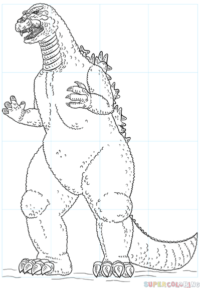 How to draw godzilla step by step drawing tutorials