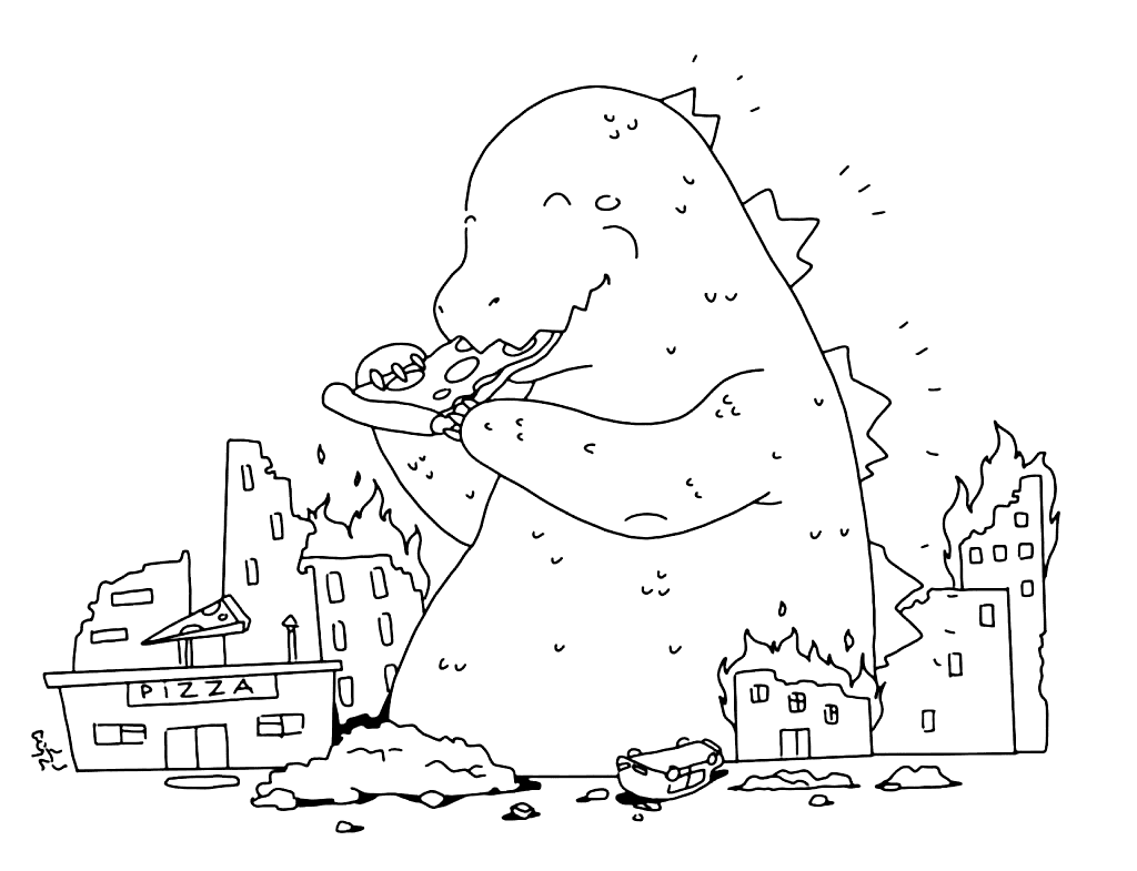 Godzilla coloring pages printable for free download