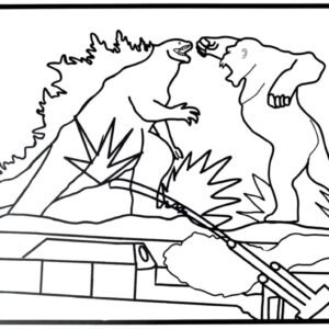 Godzilla and kong coloring pages printable for free download