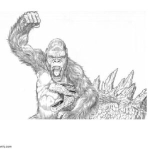 Godzilla and kong coloring pages printable for free download