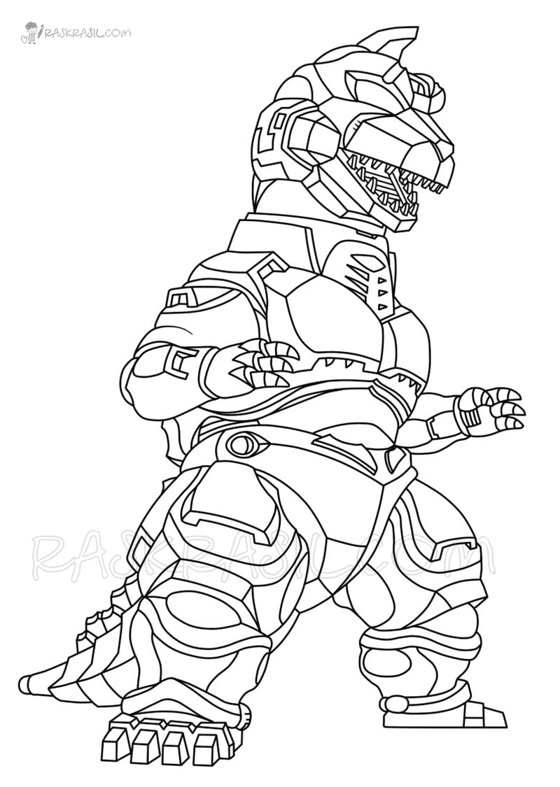 Mechagodzilla coloring pages printable for free download