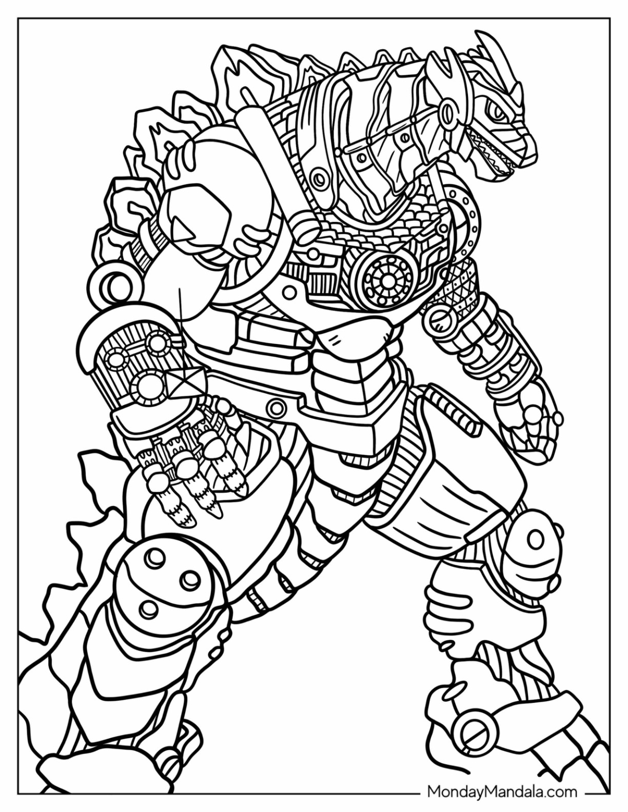 Godzilla coloring pages free pdf printables