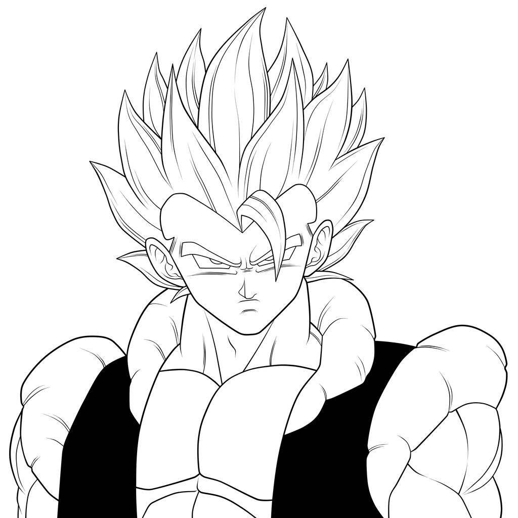 Super gogeta lineart by moxied on