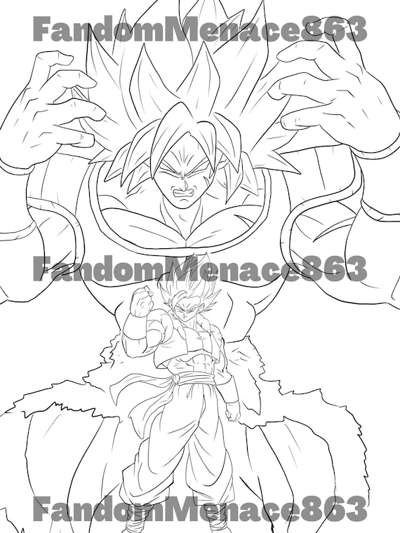 Gogeta v broly coloring page