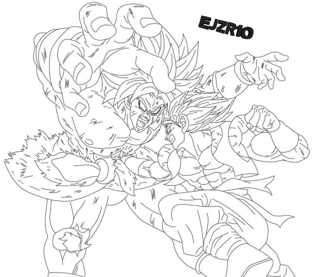 Gogeta vs broly og drawing by ejzr colored by effortless me rdragonballsuper