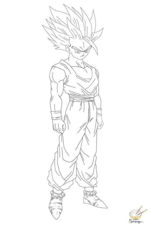 Ssj gohan coloring pages printable for free download