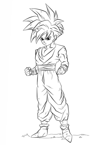 Dragon ball z gohan coloring page free printable coloring pages