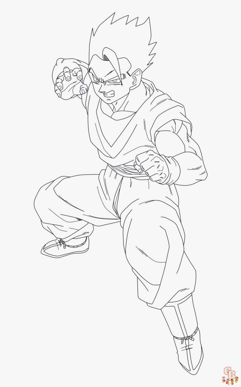 Dragon ball z gohan coloring pages free printable and easy