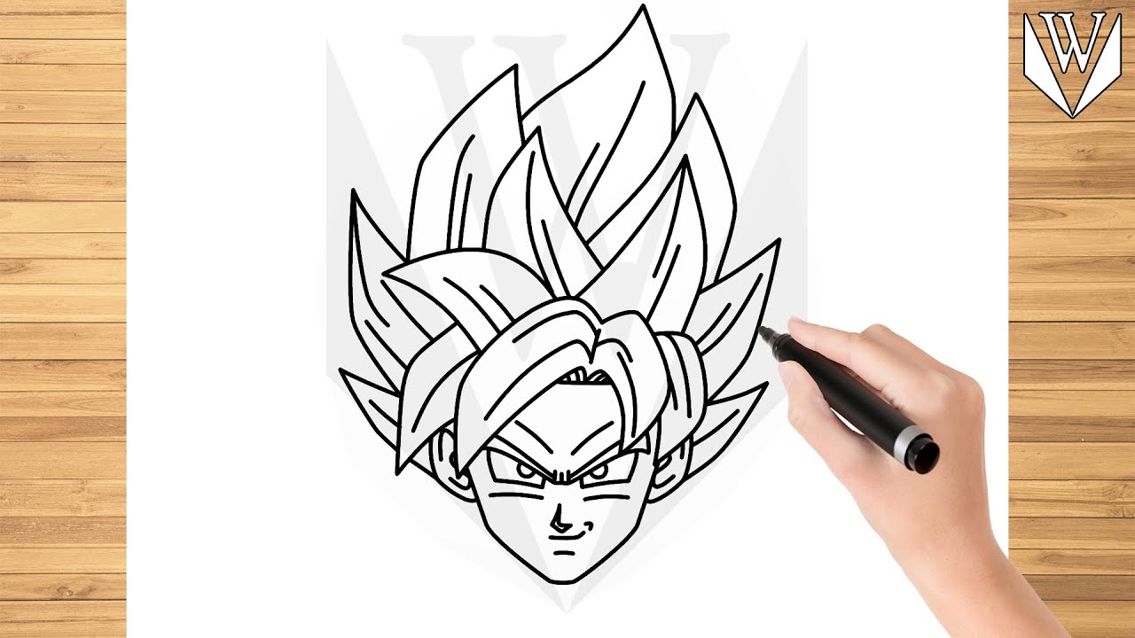 How to draw goku dragon ball step by step tutorial free download coloring page