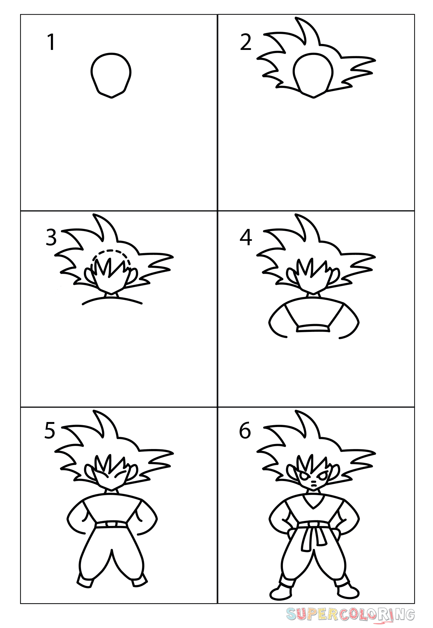 How to draw chibi goku free printable puzzle games