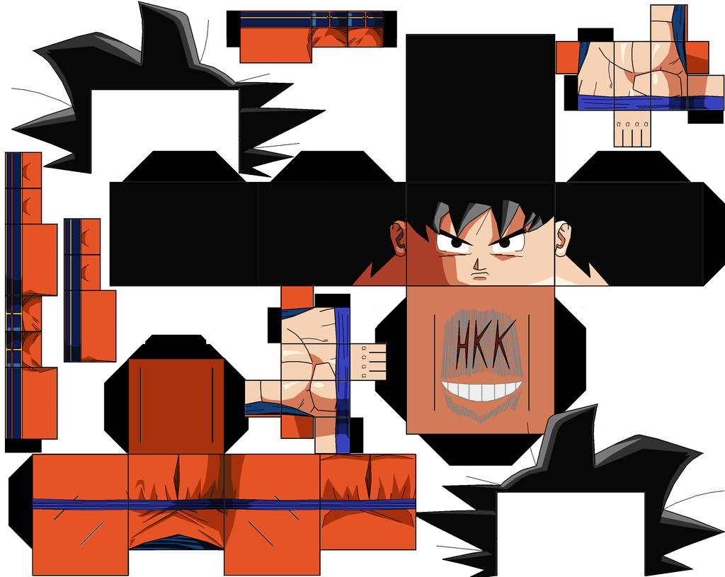 Goku paper toy free printable papercraft templates