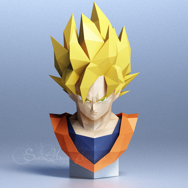 D papercraft goku svg pdf dxf templates