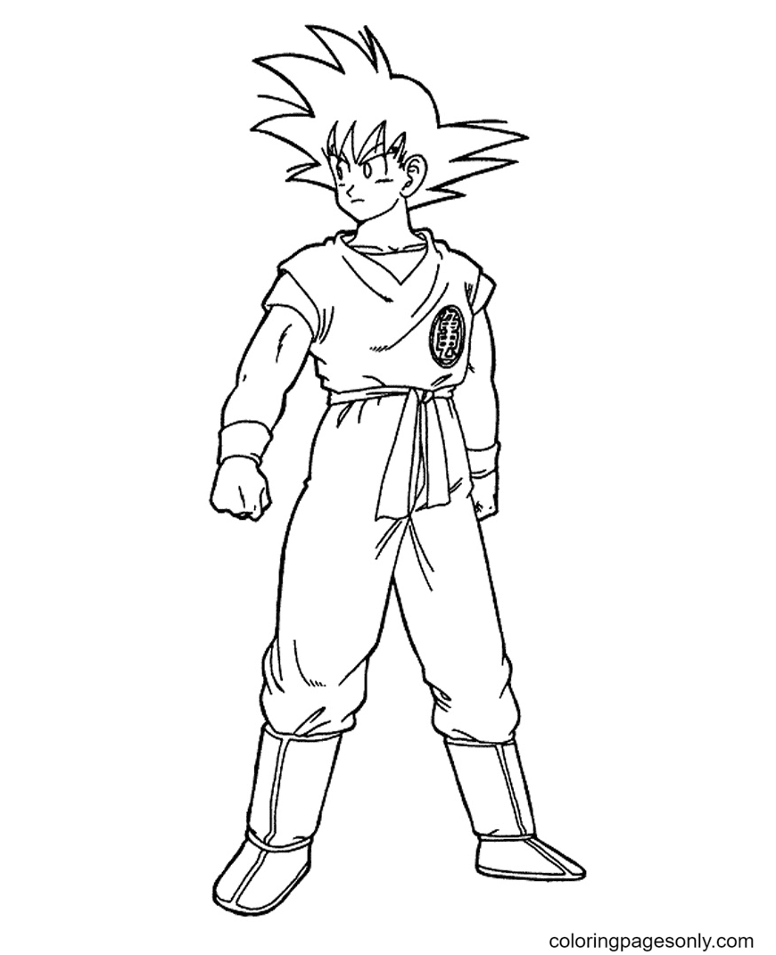 Son goku coloring pages printable for free download