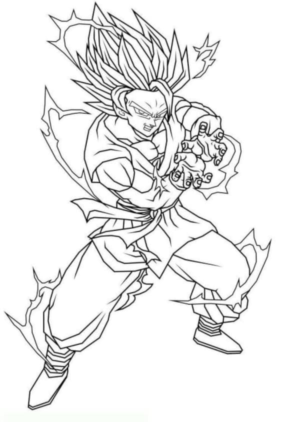 Pages of goku coloring pages