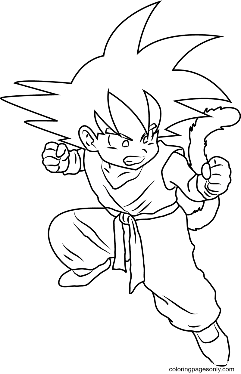 Son goku coloring pages printable for free download