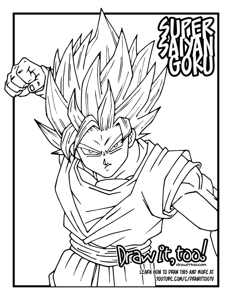 How to draw super saiyan goku dragon ball z drawing tutorial