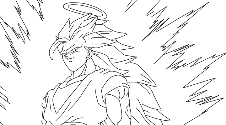 Goku super saiyan lineart by sajeta on