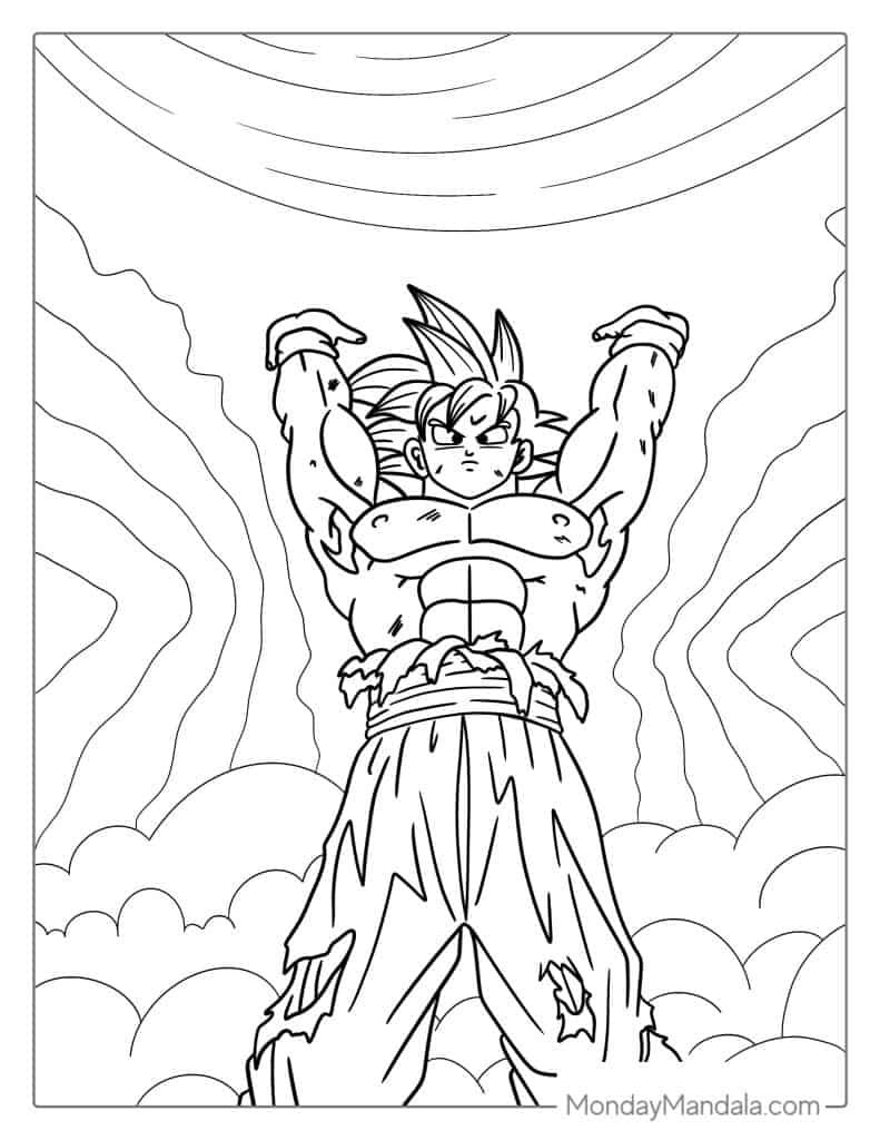 Dragon ball z coloring pages free pdf printables