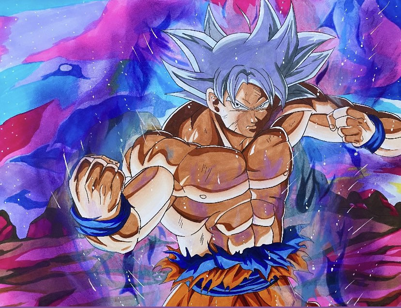 Mastered ultra instinct goku traditional anime drawing room decoration