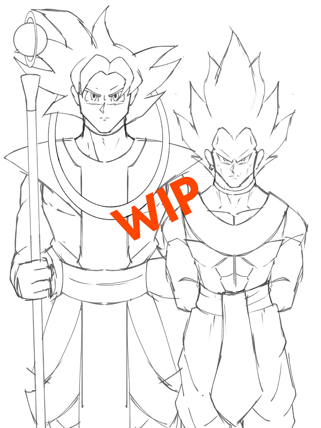 Goku as angel and vegeta as god wip sketch rdragonballsuper
