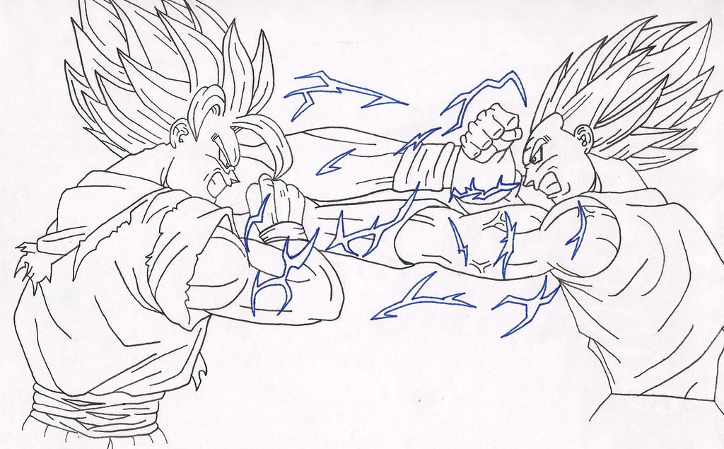 Goku vs majin vegeta by leaxed on