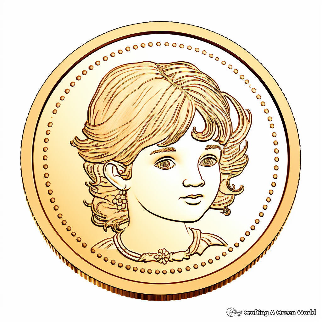 Gold coin coloring pages