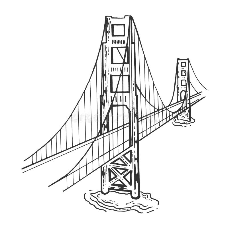 Golden gate bridge sketch stock illustrations â golden gate bridge sketch stock illustrations vectors clipart