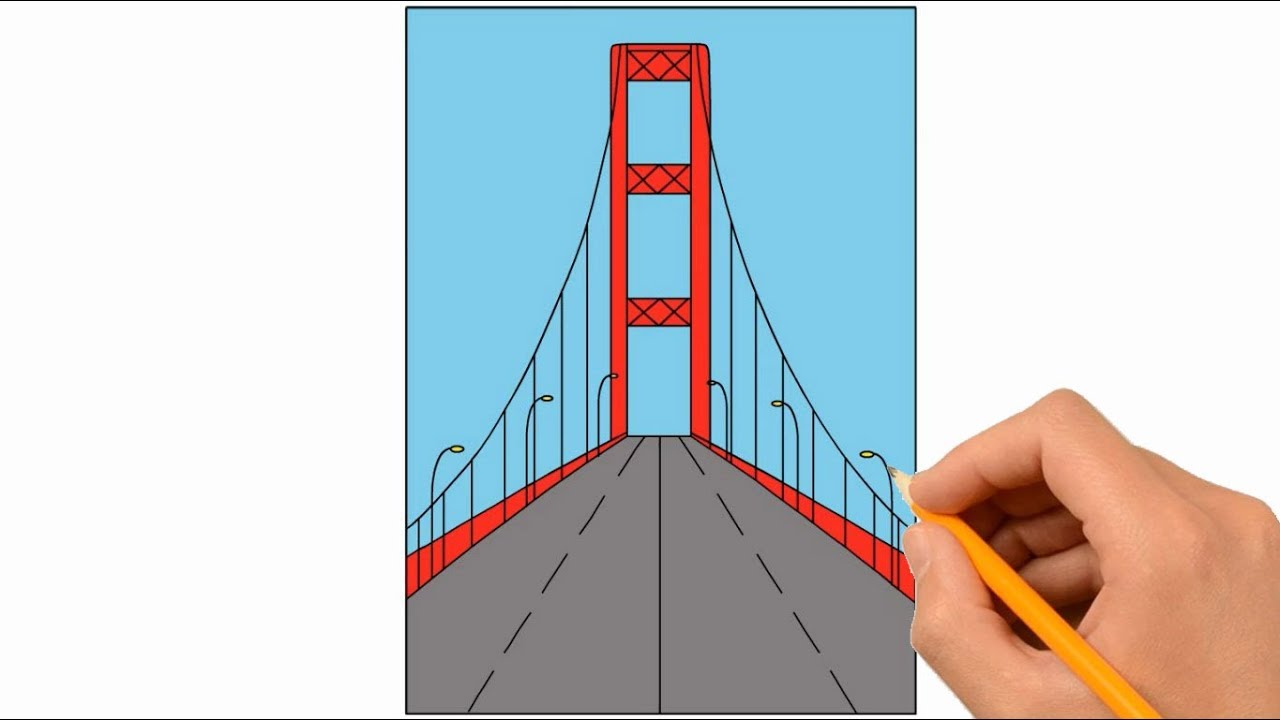 How to draw golden gate bridge coloring page drawing learn colors for kids