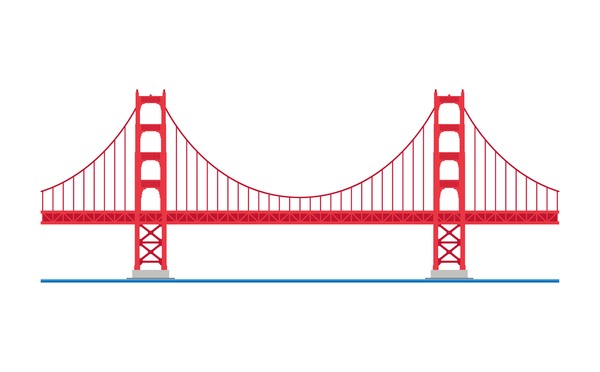 Hundred cartoon golden gate bridge royalty