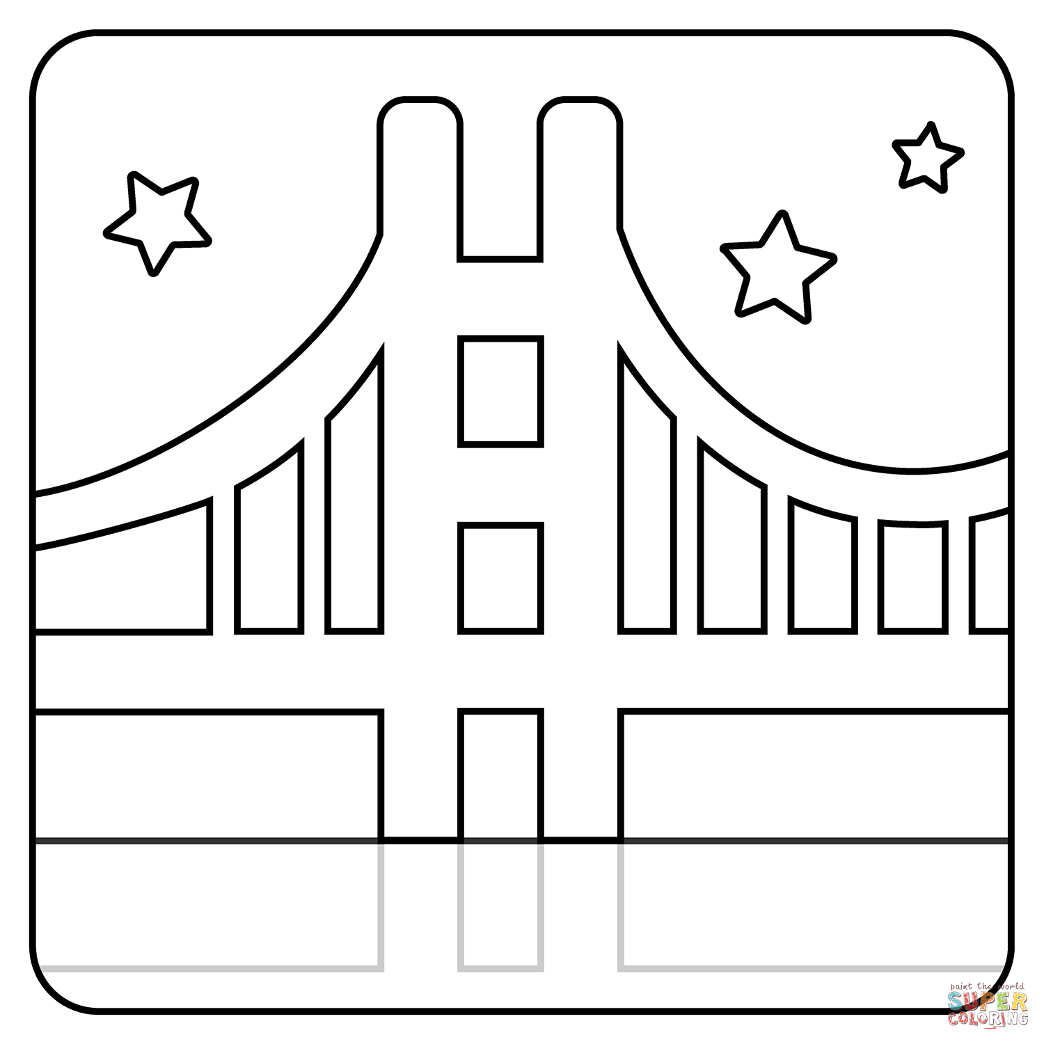 Bridge at night emoji coloring page free printable coloring pages