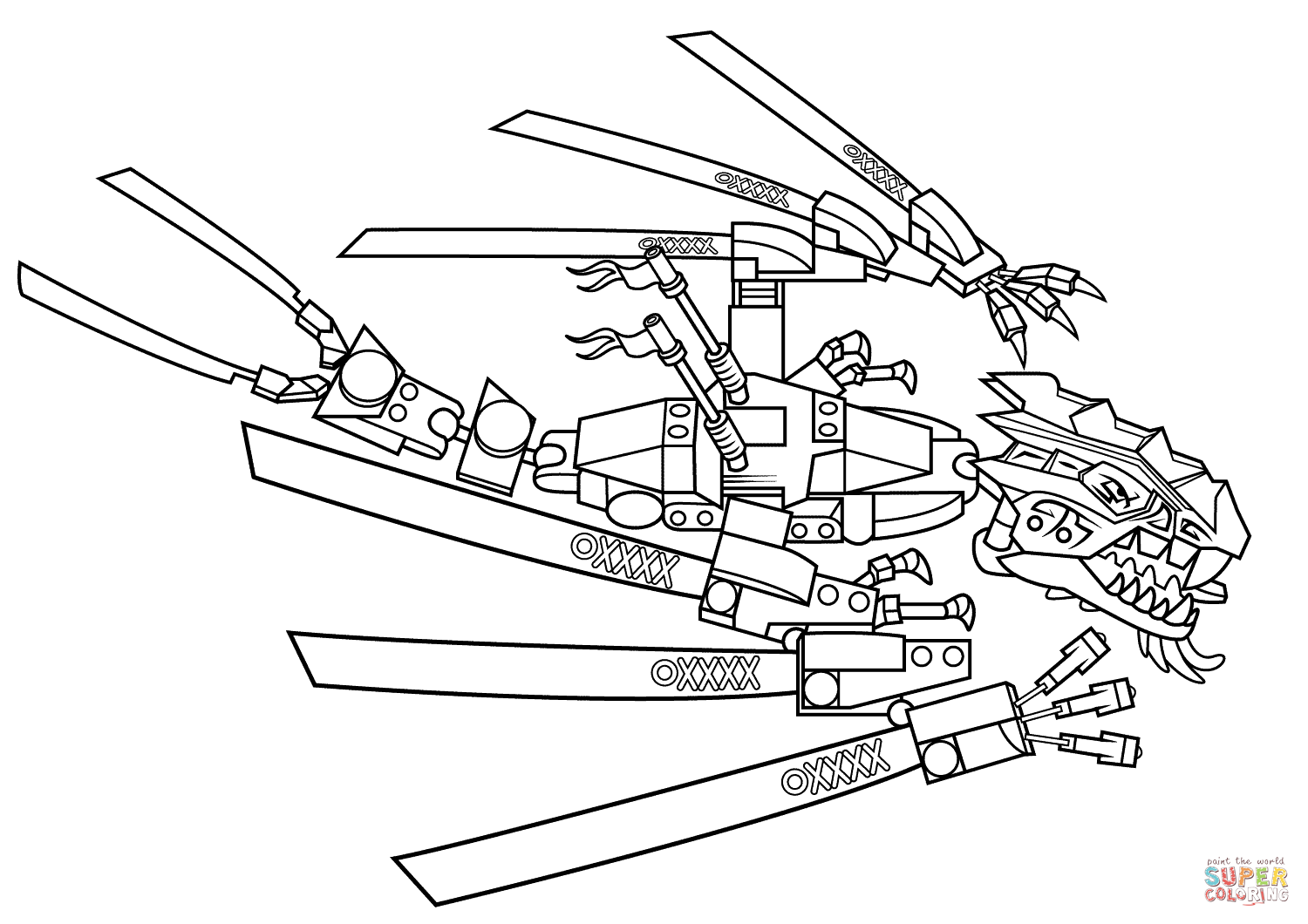 Lego ninjago dragon coloring page free printable coloring pages