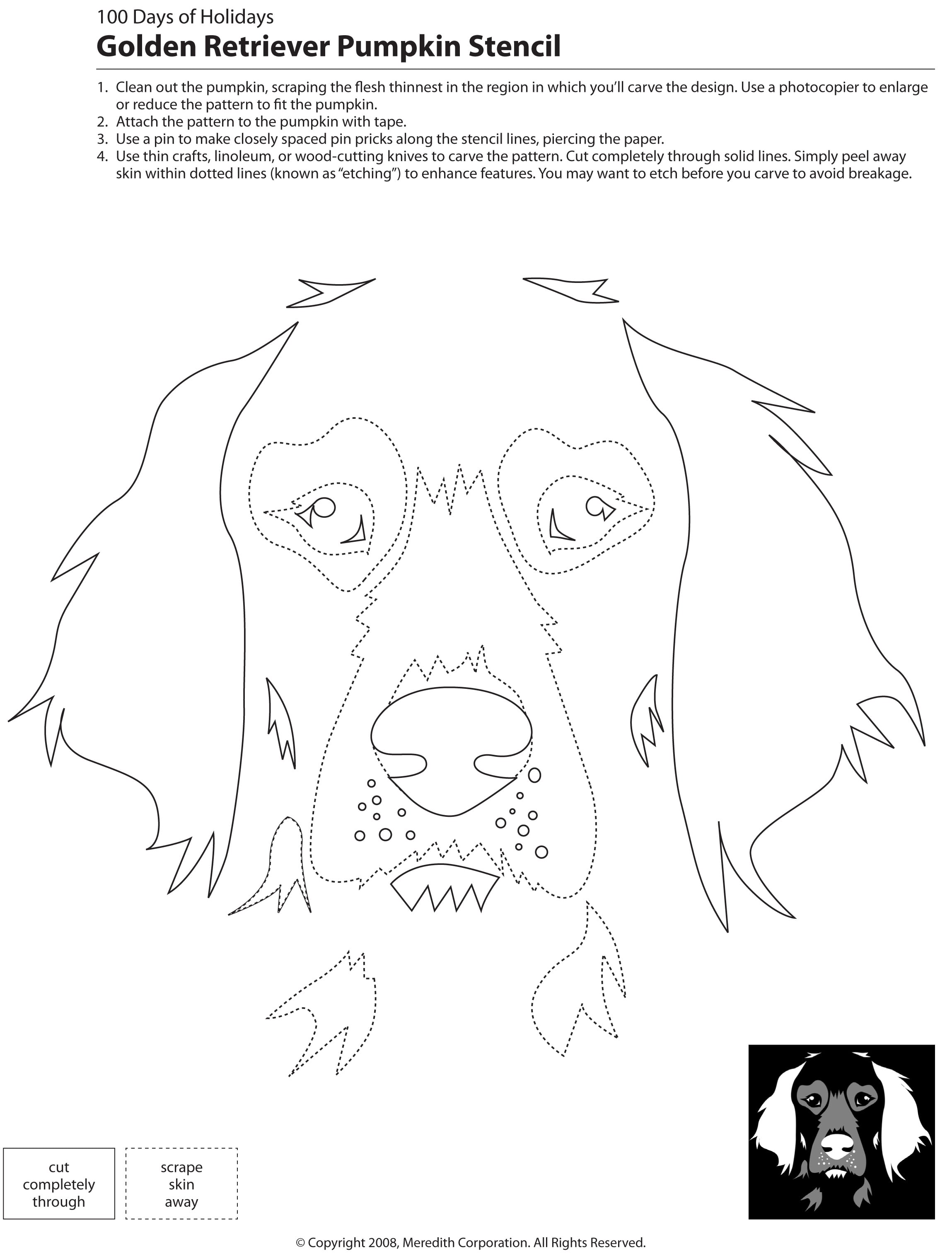 Downloadable dog breed pumpkin stencils pets