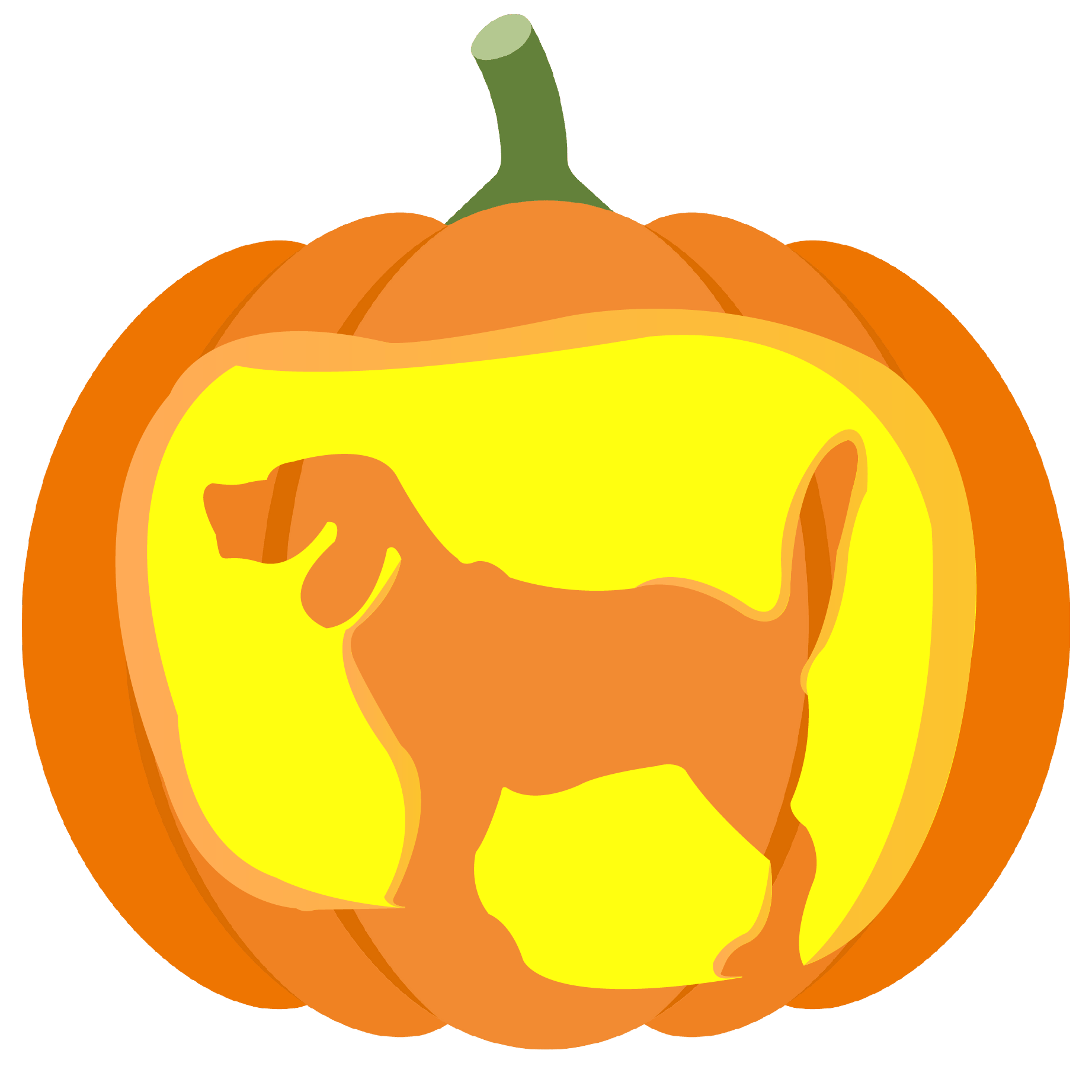 Dog silhouette pumpkin stencil free printable papercraft templates