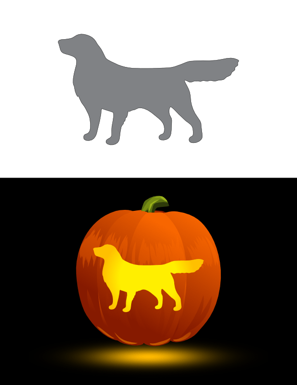 Printable golden retriever pumpkin stencil