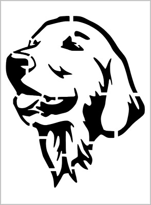 Golden retriever dog breed face x stencil plastic sheet new s