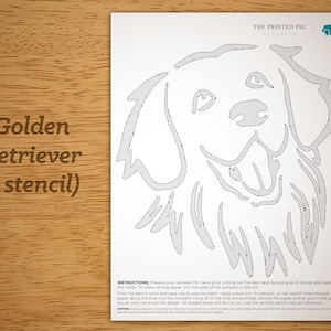 Printable pumpkin carving pattern golden retriever