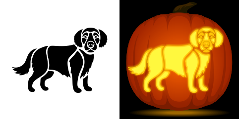 Free golden retriever pumpkin stencil