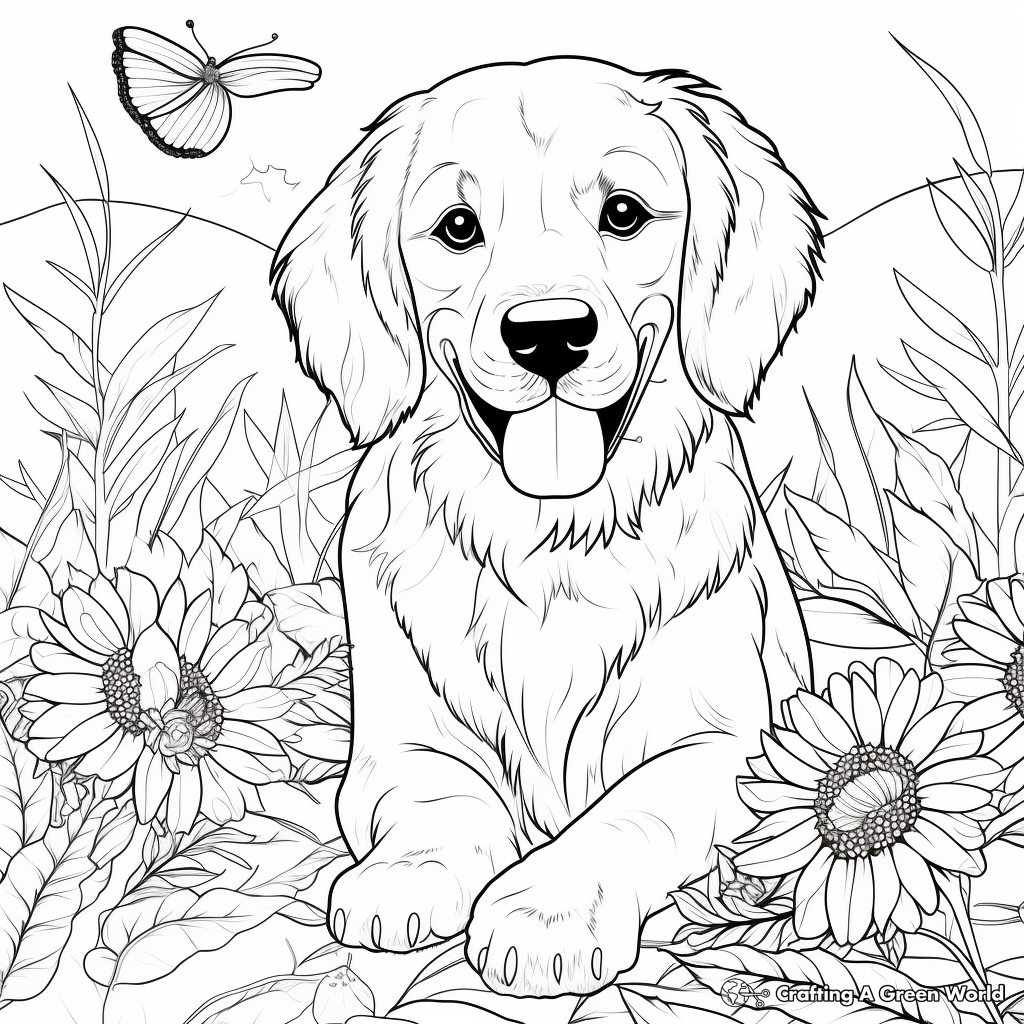 Golden retriever coloring pages