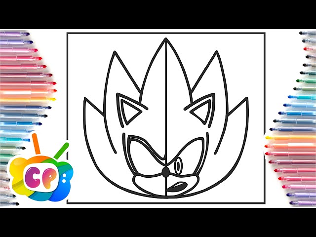 Super sonic and dark sonic in one face how to draw sonic sonic the hedgehog coloring