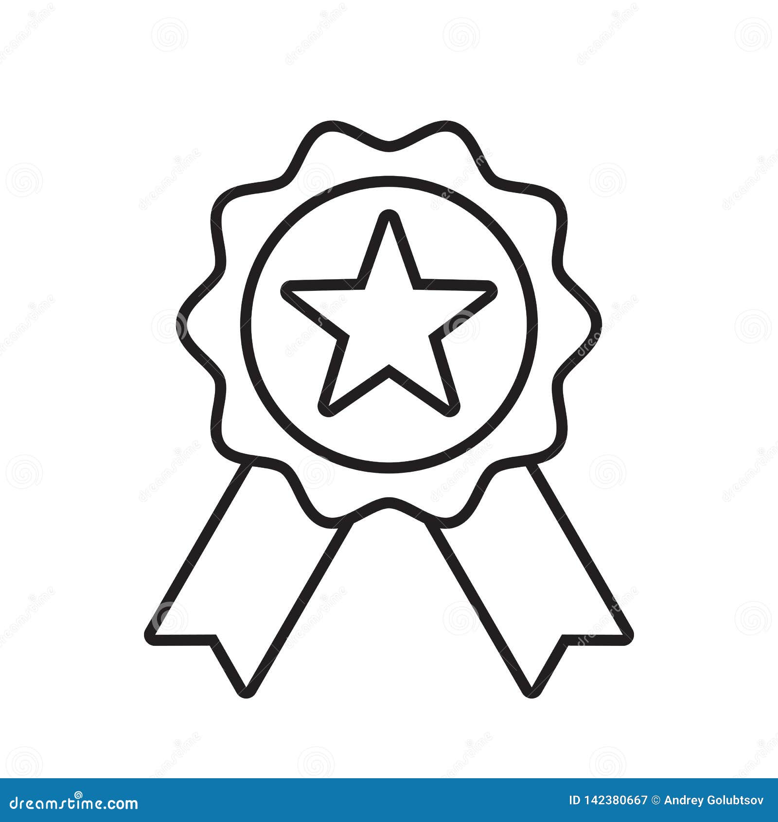 Reward grade vector icon star ribbon award badge winner medal best stock vector