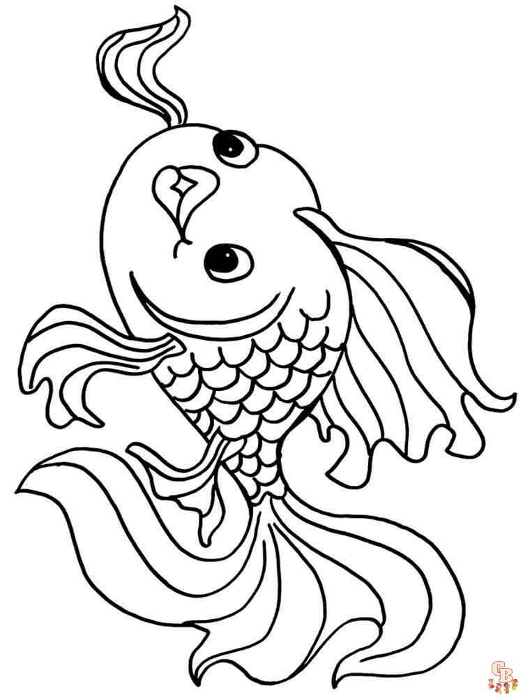 Fun with goldfish coloring pages free printable and easy for kids