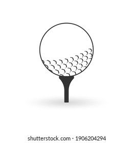 Balãn de golf en el tee vector de stock libre de regalãas