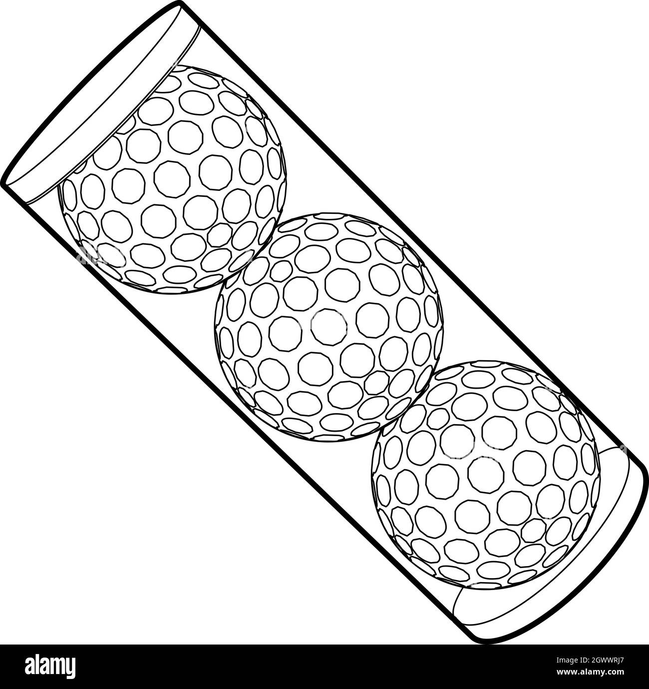 Golf balls box black and white stock photos images