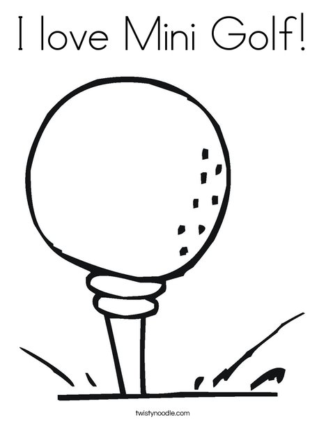 I love mini golf coloring page