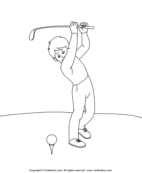 Golf coloring sheet turtle diary