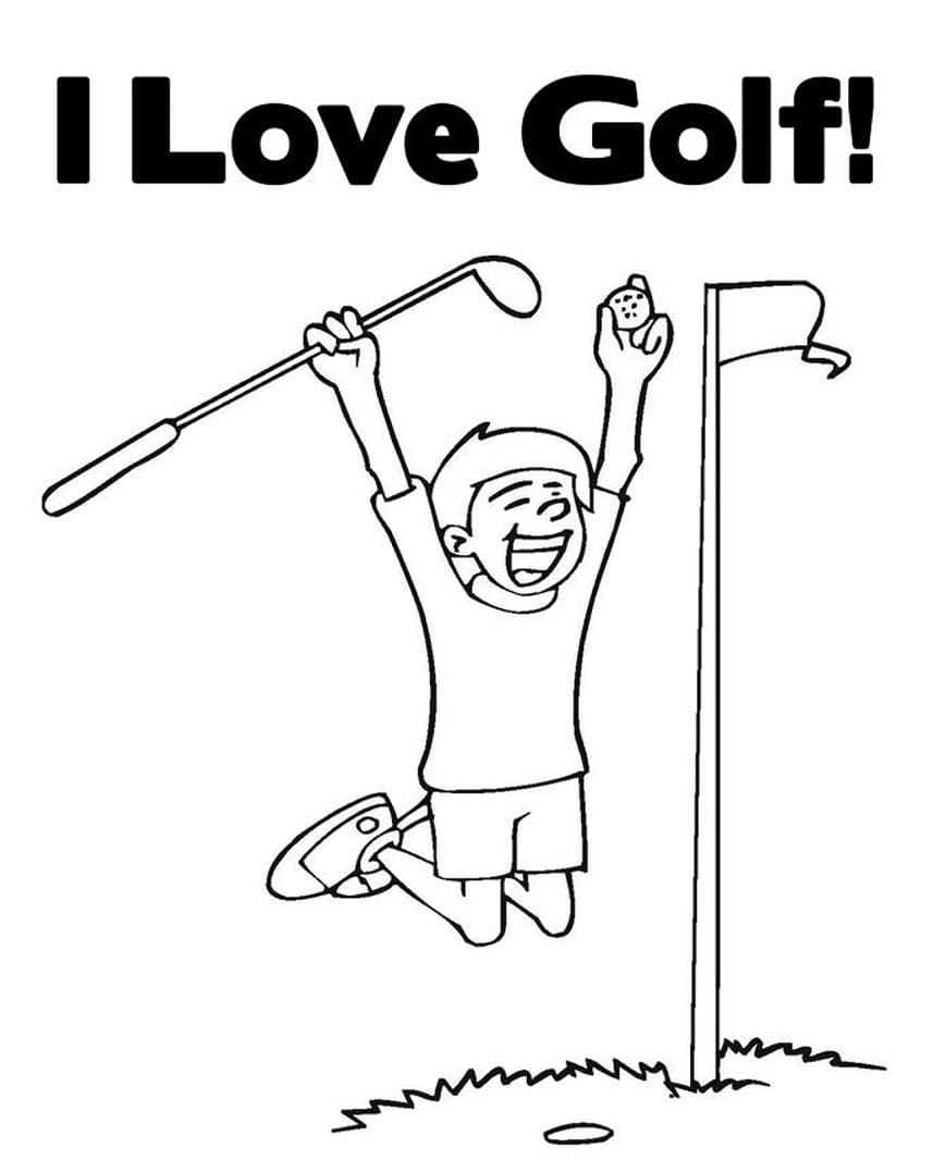 I love golf coloring page
