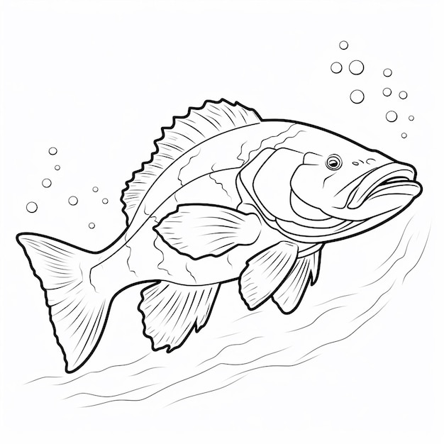 Premium ai image goliath grouper kids painting cute cute coloring book kawaii line art