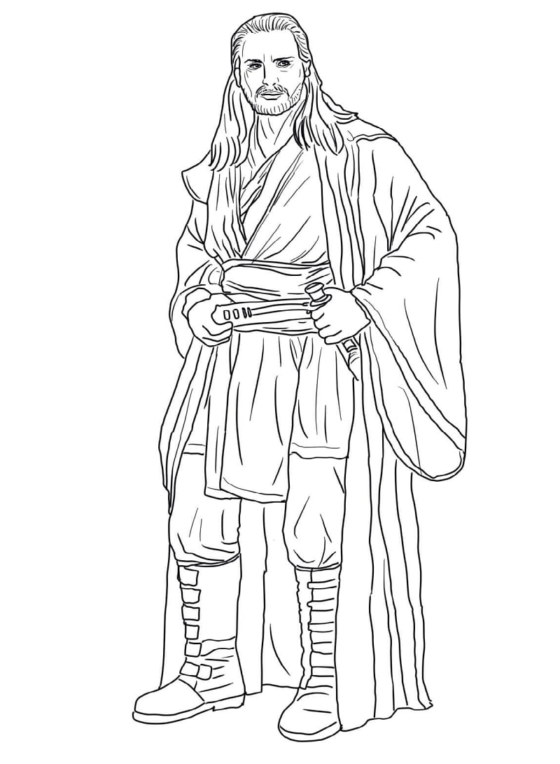 Qui gon jinn coloring pages