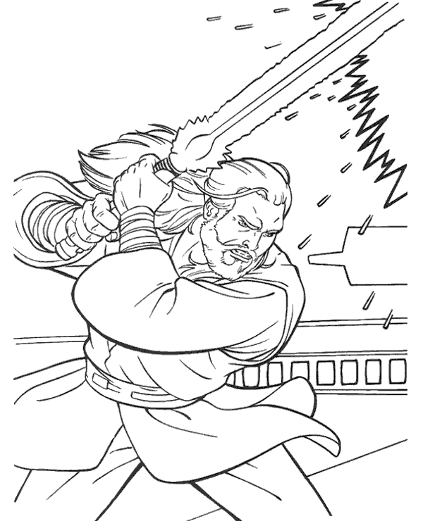 Qui gon jinn coloring page star wars