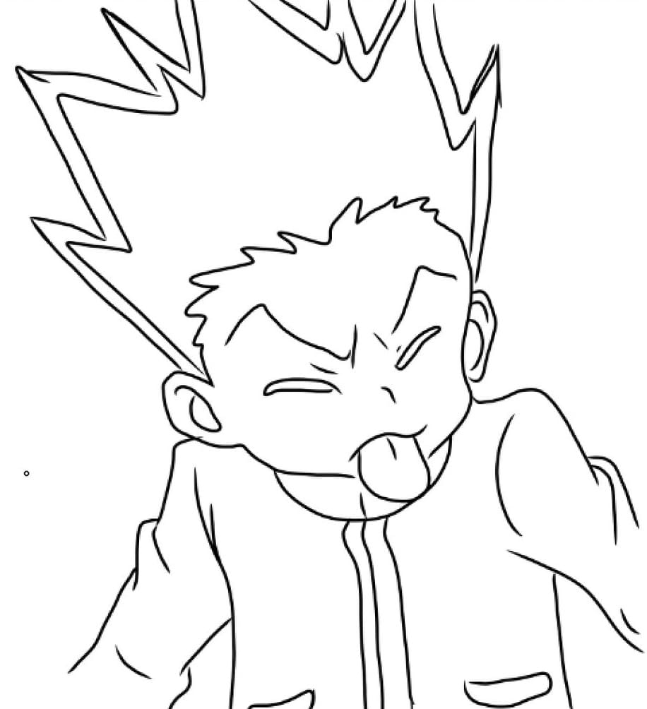 Funny gon freecss coloring page